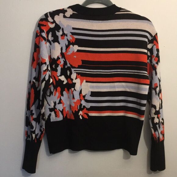 Nine West Color Block Cropped Sweater: Size Small - Picture 6 of 9